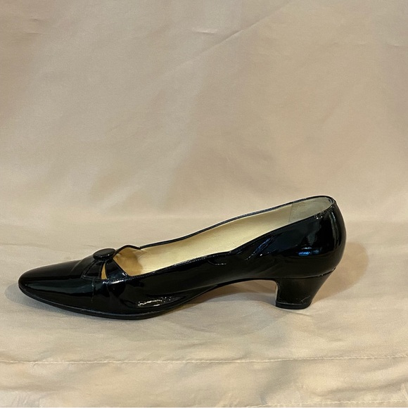 Silvia Fiorentina 7M Black Leather Heels - Picture 4 of 15